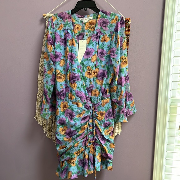 Veronica Beard Sean Floral-Printed Ruched Dress 10 .12 NWT - Picture 11 of 12